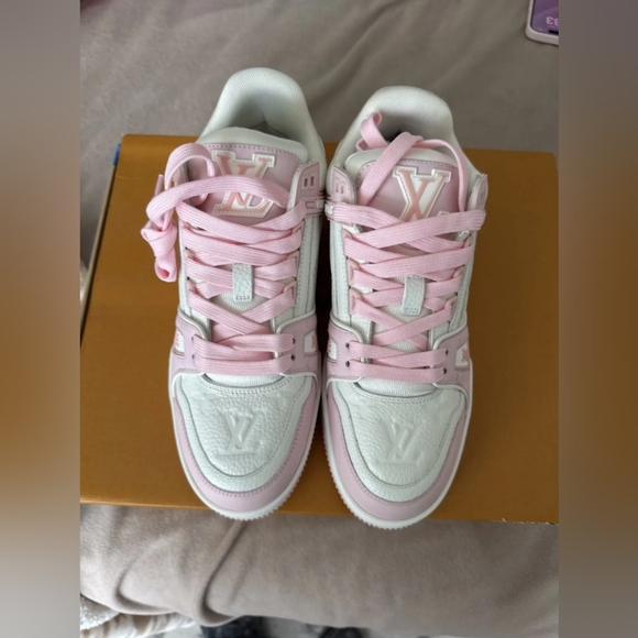 Louis Vuitton Pink and White Sneakers - Picture 1 of 5